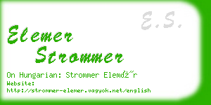 elemer strommer business card